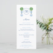 Menu Réception de baptême de bébé garçon avec topiaire (Debout devant)