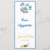 Menu Réception de mariage (Dos)