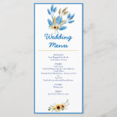 Menu Réception de mariage (Devant)