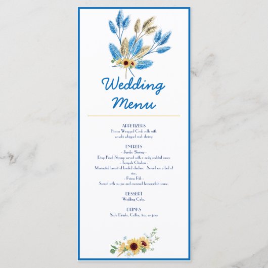 Menu Réception de mariage (Devant)