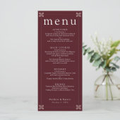 Menu Réception de mariage à clé grecque Rose de Bourgog (Debout devant)