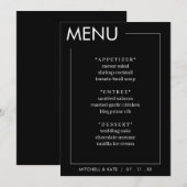 Menu Réception de mariage à la frontière noire (Devant / Derrière)