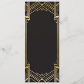 Menu Réception de Mariage Art Déco des Années 1920 (Dos)