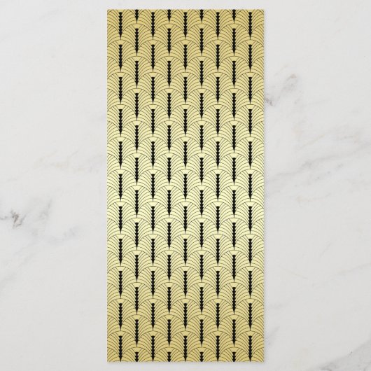 Menu Réception de mariage Art déco Soirée dîner Gold No (Dos)