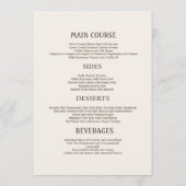 Menu Réception de mariage aux fleurs sauvages aquarelle (Dos)
