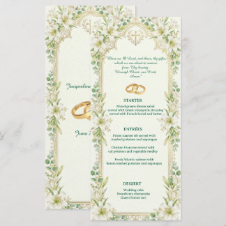 Menu Réception de mariage aux lys blancs