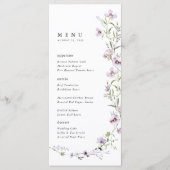 Menu Réception de mariage avec fleurs sauvages de lavan (Devant)