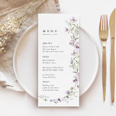 Menu Réception de mariage avec fleurs sauvages de lavan