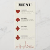 Menu Réception de mariage avec Las Vegas Casino Skyline (Devant)