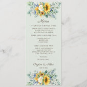 Menu Réception de mariage avec tournesols et feuilles d (Devant)