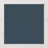 Menu Réception de mariage avec un monogramme bleu marin (Dos)