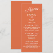 Menu Réception de mariage blanc orange Répétition Dîner (Devant / Derrière)