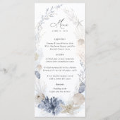Menu Réception de mariage Blue Beach Coastal Seashell (Devant)