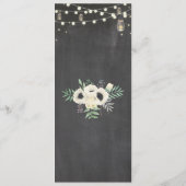 Menu Réception de Mariage Bocal de Lucioles Cartes (Dos)