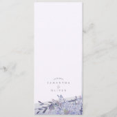 Menu Réception de mariage botanique romantique (Dos)