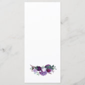 Menu Réception De Mariage Botanique Violet Floral (Dos)