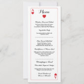 Menu Réception de Mariage Cartes à Jouer As de Cœu (Devant)