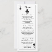 Menu Réception de Mariage Cartes à Jouer As de Trè (Devant)