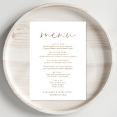 Menu Réception De Mariage Chic Gold Script
