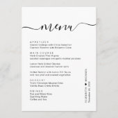 Menu Réception de mariage Chic Script (Devant)