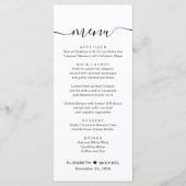 Menu Réception de mariage Chic Script (Devant)