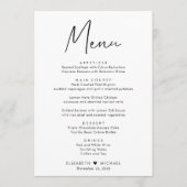 Menu Réception de mariage Chic Script (Devant)