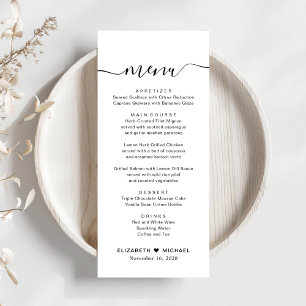 Menu Réception de mariage Chic Script