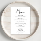 Menu Réception de mariage Chic Script