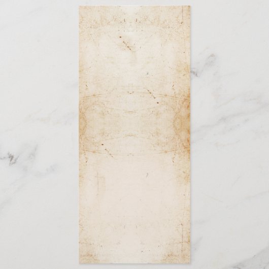 Menu Réception de Mariage Crânes Rustiques Roses (Dos)