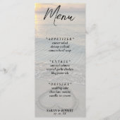 Menu Réception De Mariage De Coeur De Sable De Plage (Devant)