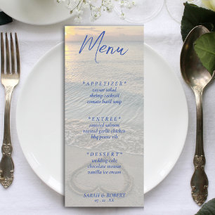 Menu Réception De Mariage De Coeur De Sable De Plage