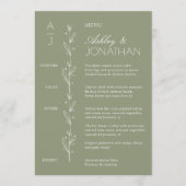 Menu Réception De Mariage De Divider Floral Bio Moderne (Devant)