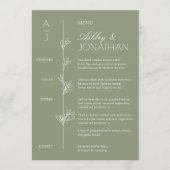 Menu Réception De Mariage De Divider Floral Bio Moderne (Devant)