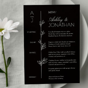 Menu Réception De Mariage De Divider Floral Bio Moderne