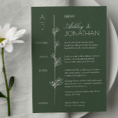 Menu Réception De Mariage De Divider Floral Bio Moderne