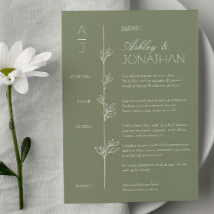 Menu Réception De Mariage De Divider Floral Bio Moderne