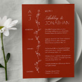 Menu Réception De Mariage De Divider Floral Bio Moderne