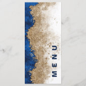 Menu Réception de mariage de luxe formelle bleu royal o (Dos)