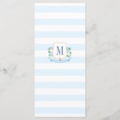 Menu Réception De Mariage De Monogramme Côtier Classiqu (Dos)