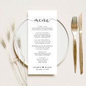 Menu Réception De Mariage De Script Élégante