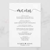 Menu Réception de mariage élégant écriture (Devant)
