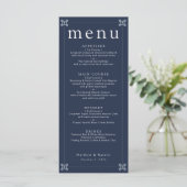 Menu Réception de mariage élégante à clé grecque bleu m (Debout devant)