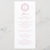 Menu Réception de mariage élégante aux tons roses (Devant)