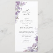Menu Réception de mariage élégante avec thème floral de (Devant)