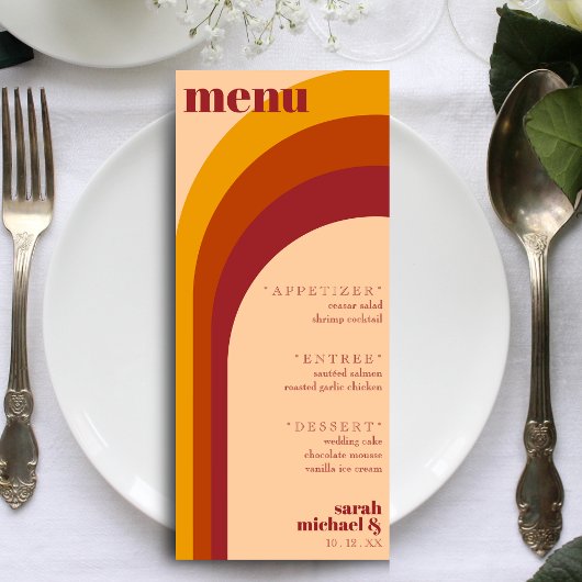 Menu Réception De Mariage En Arche Courbée Rétro