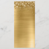 Menu Réception de mariage en feuille d'or scintillante (Dos)