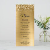 Menu Réception de mariage en feuille d'or scintillante (Debout devant)