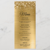 Menu Réception de mariage en feuille d'or scintillante (Devant)