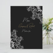 Menu Réception de mariage en or et noir (Debout devant)