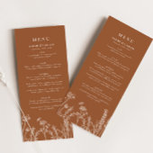 Menu Réception de mariage Fleur sauvage de Boho orange